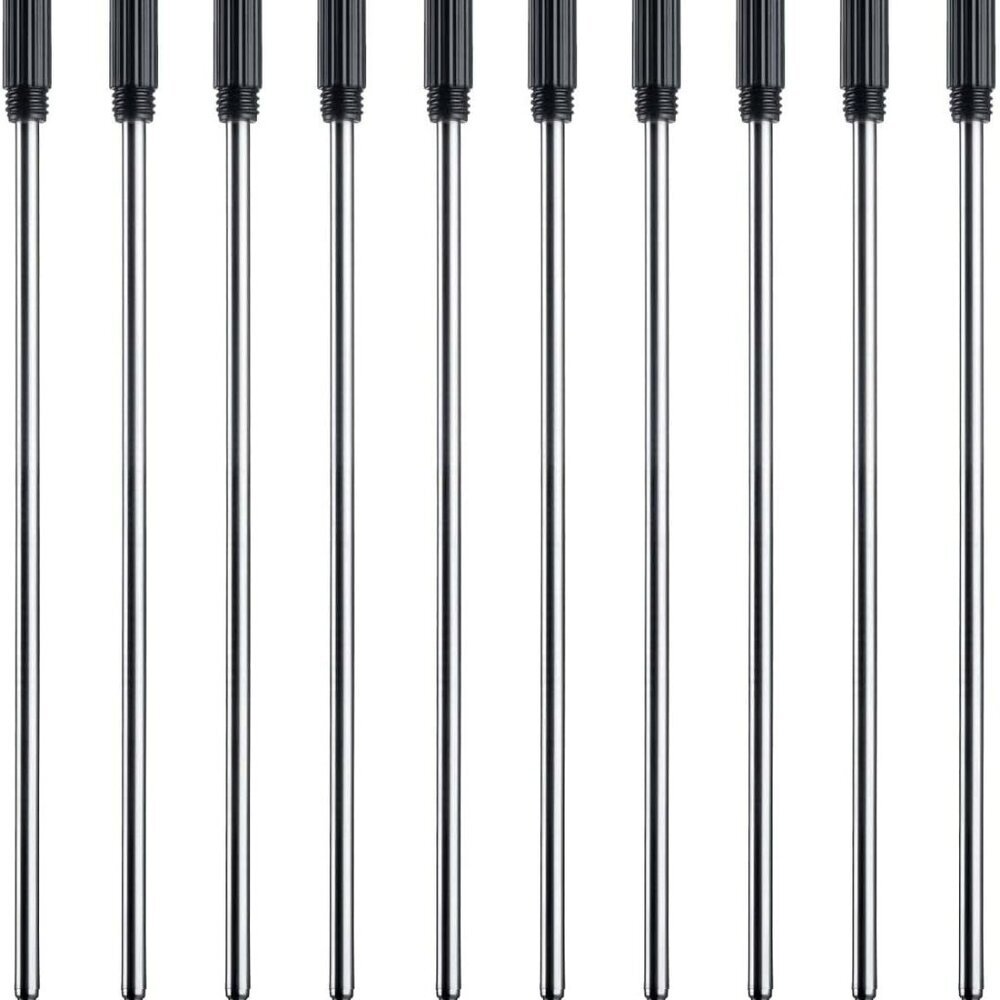 Black Ink Refills 10pcs, Replaceable Pens Refills, 1mm Medium Tip - Black
